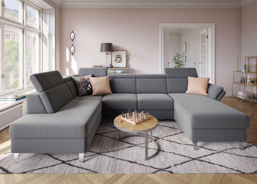 Sit&more Zithoek Vincenzo U-vorm met verstelbare hoofdsteun naar keuze met slaapfunctie bedkist - Foto 7