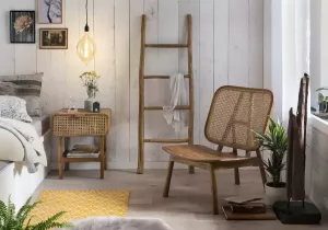 SIT Nachtkastje met weens vlechtwerk nachtkastje in sierlijke look