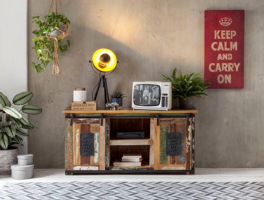 SIT Tv-meubel JUPITER van gerecycled gebruikt hout breedte 130 cm shabby chic vintage