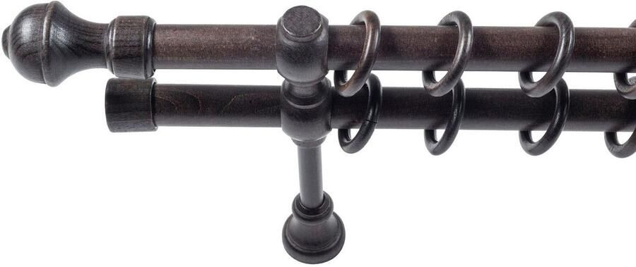 SN DECO GROUP Gordijnroede Ares 28 mm hout verschillende lengtes en kleuren compleet set - Foto 3
