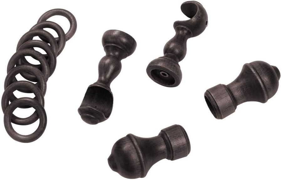 SN DECO GROUP Gordijnroede Ares 28 mm hout verschillende lengtes en kleuren compleet set - Foto 2