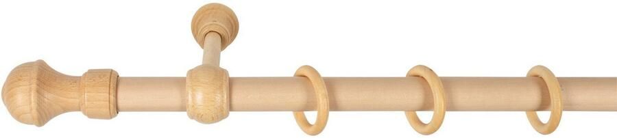 SN DECO GROUP Gordijnroede Ares 28 mm hout verschillende lengtes en kleuren compleet set - Foto 4
