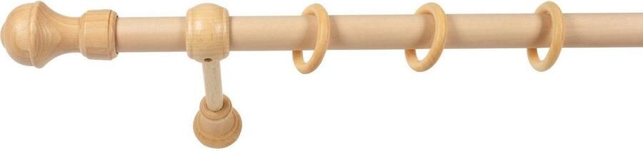 SN DECO GROUP Gordijnroede Ares 28 mm hout verschillende lengtes en kleuren compleet set - Foto 3