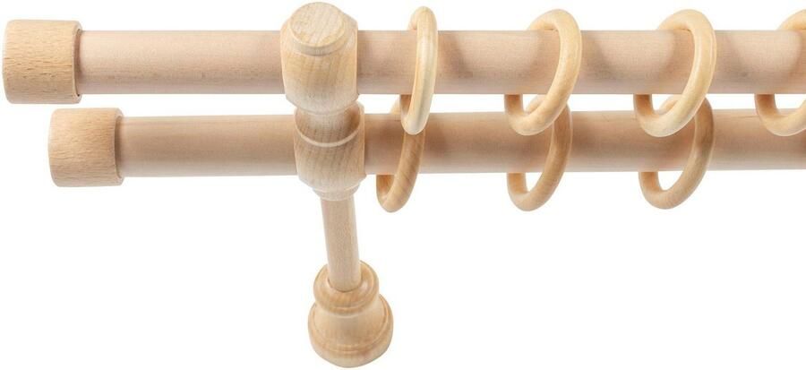 SN DECO GROUP Gordijnroede Cafiro 28 mm hout verschillende lengtes en kleuren compleet set - Foto 4