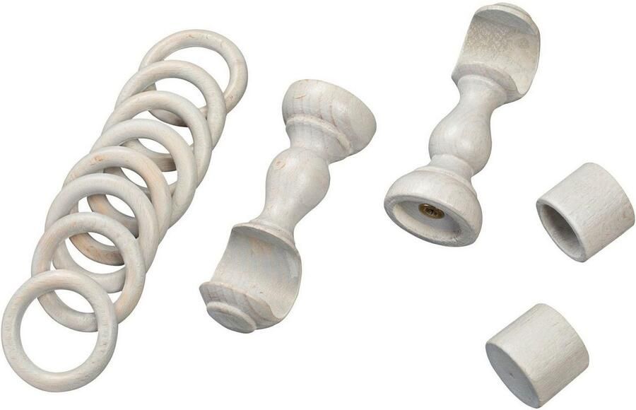 SN DECO GROUP Gordijnroede Cafiro 28 mm hout verschillende lengtes en kleuren compleet set - Foto 2