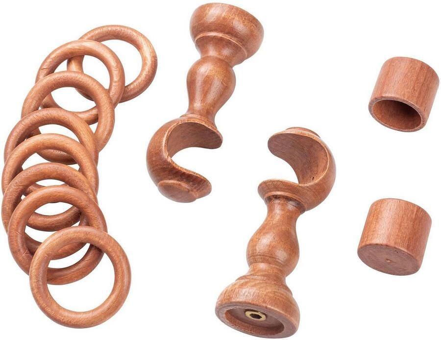 SN DECO GROUP Gordijnroede Cafiro 28 mm hout verschillende lengtes en kleuren compleet set - Foto 3