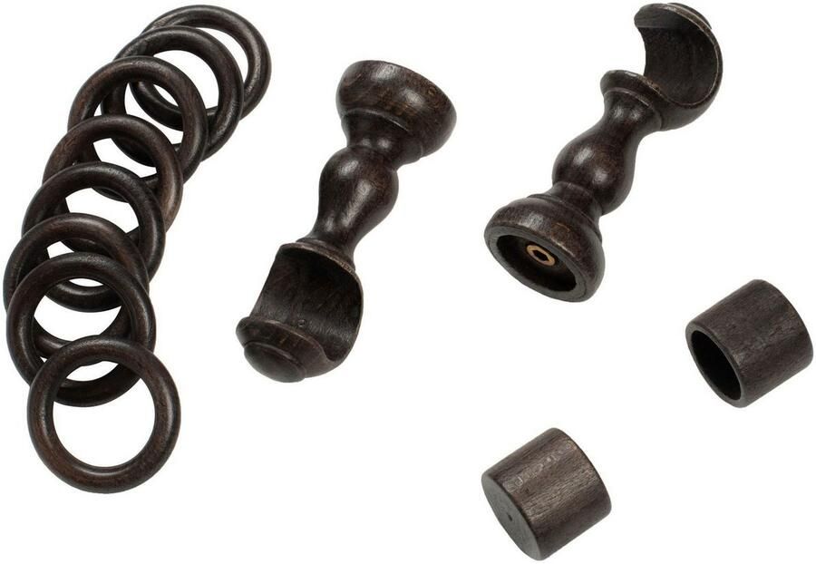 SN DECO GROUP Gordijnroede Cafiro 28 mm hout verschillende lengtes en kleuren compleet set - Foto 2