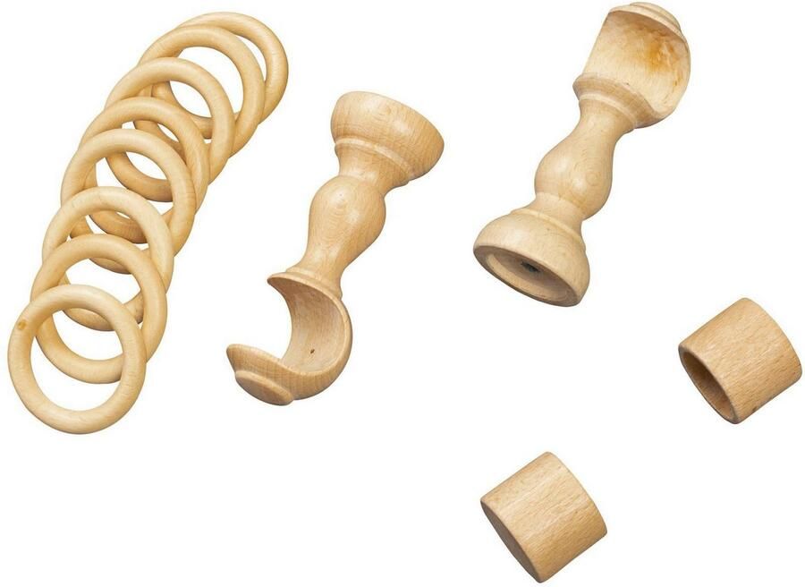 SN DECO GROUP Gordijnroede Cafiro 28 mm hout verschillende lengtes en kleuren compleet set - Foto 2