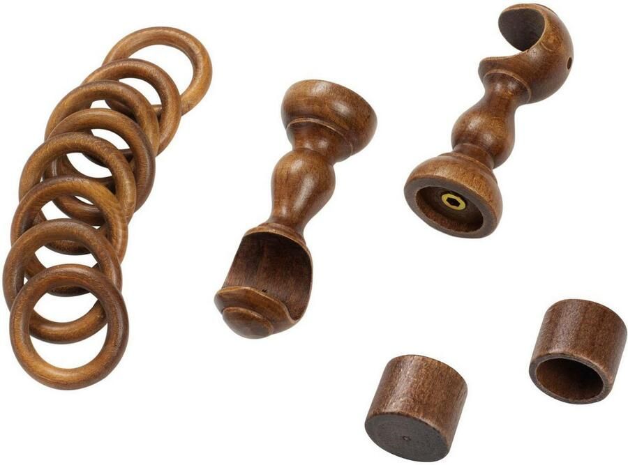 SN DECO GROUP Gordijnroede Cafiro 28 mm hout verschillende lengtes en kleuren compleet set - Foto 3