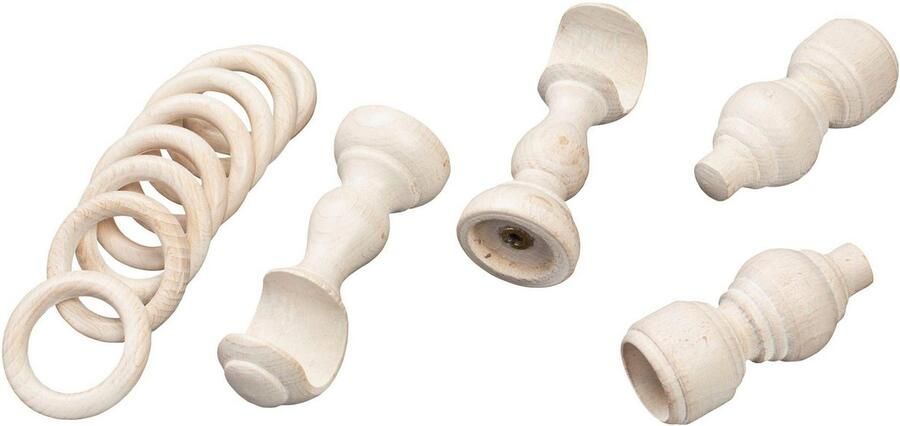 SN DECO GROUP Gordijnroede Filigrano 28 mm hout verschillende lengtes en kleuren compleet set - Foto 3