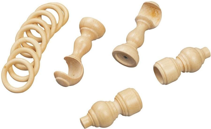 SN DECO GROUP Gordijnroede Filigrano 28 mm hout verschillende lengtes en kleuren compleet set - Foto 3