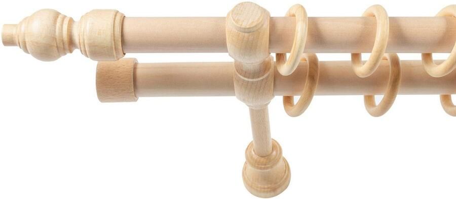 SN DECO GROUP Gordijnroede Filigrano 28 mm hout verschillende lengtes en kleuren compleet set - Foto 2