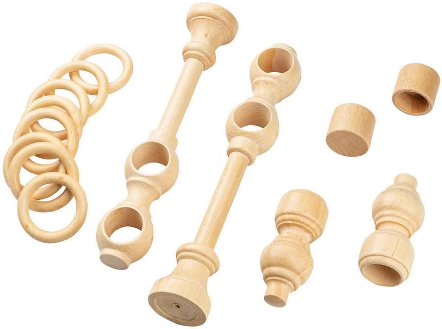 SN DECO GROUP Gordijnroede Filigrano 28 mm hout verschillende lengtes en kleuren compleet set