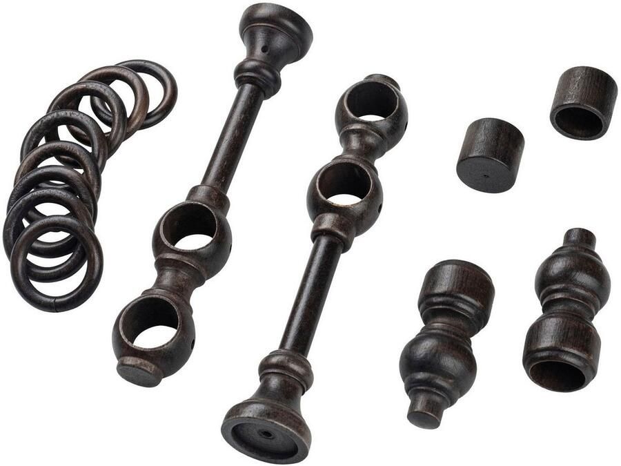 SN DECO GROUP Gordijnroede Filigrano 28 mm hout verschillende lengtes en kleuren compleet set