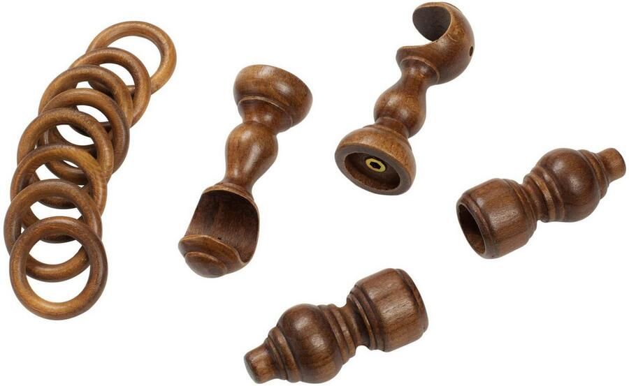 SN DECO GROUP Gordijnroede Filigrano 28 mm hout verschillende lengtes en kleuren compleet set - Foto 3