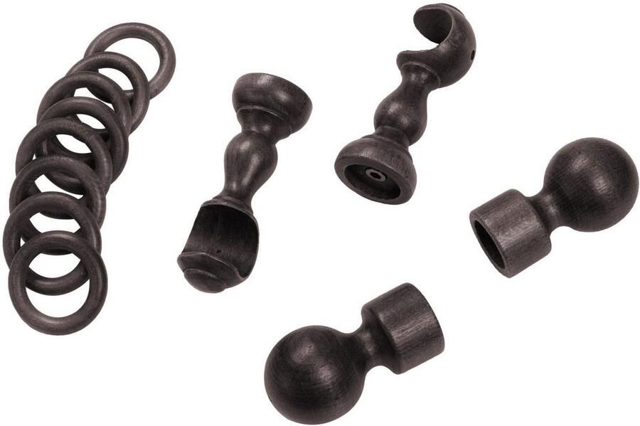 SN DECO GROUP Gordijnroede Giro 28 mm hout verschillende lengtes en kleuren compleet set - Foto 3