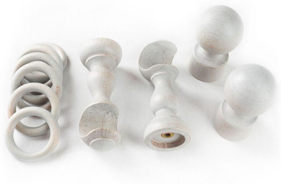 SN DECO GROUP Gordijnroede Giro 28 mm hout verschillende lengtes en kleuren compleet set - Foto 3