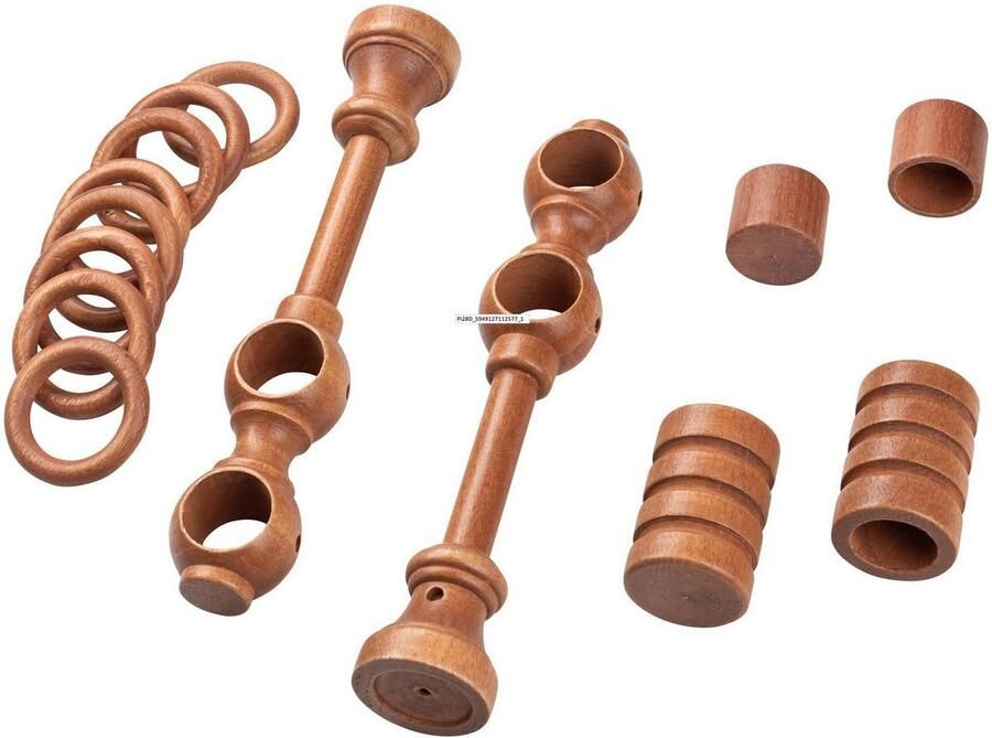 SN DECO GROUP Gordijnroede Pisa 28 mm hout verschillende lengtes en kleuren compleet set (1 stuk) - Foto 3