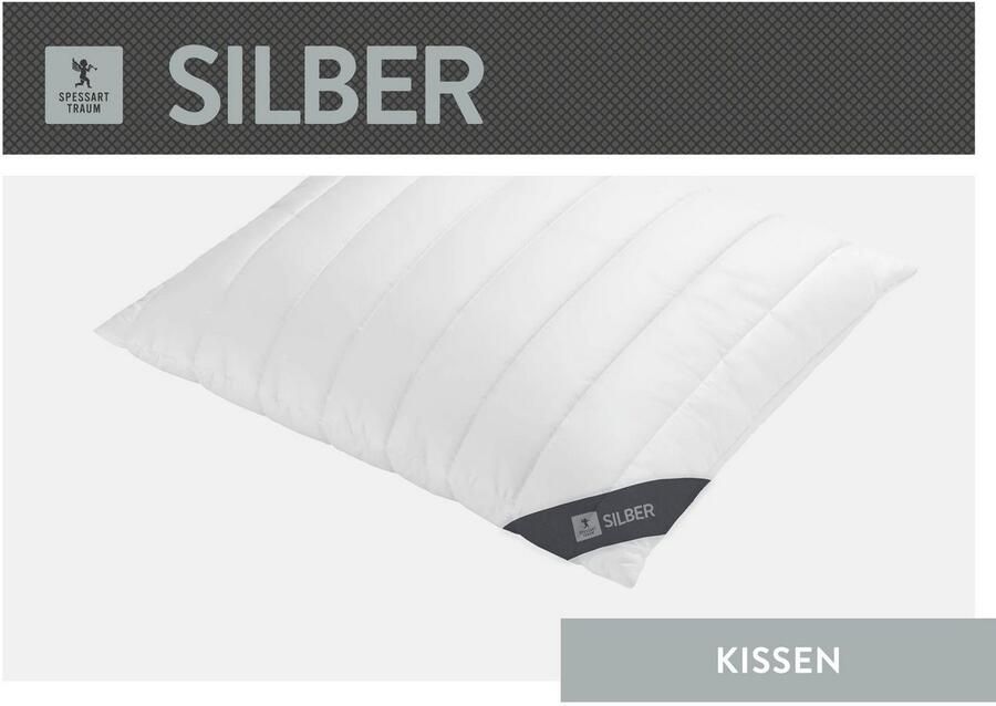 SPESSARTTRAUM Katoenen kussen Zilverkleur geproduceerd in duitsland geschikt voor mensen met allergieën - Foto 3