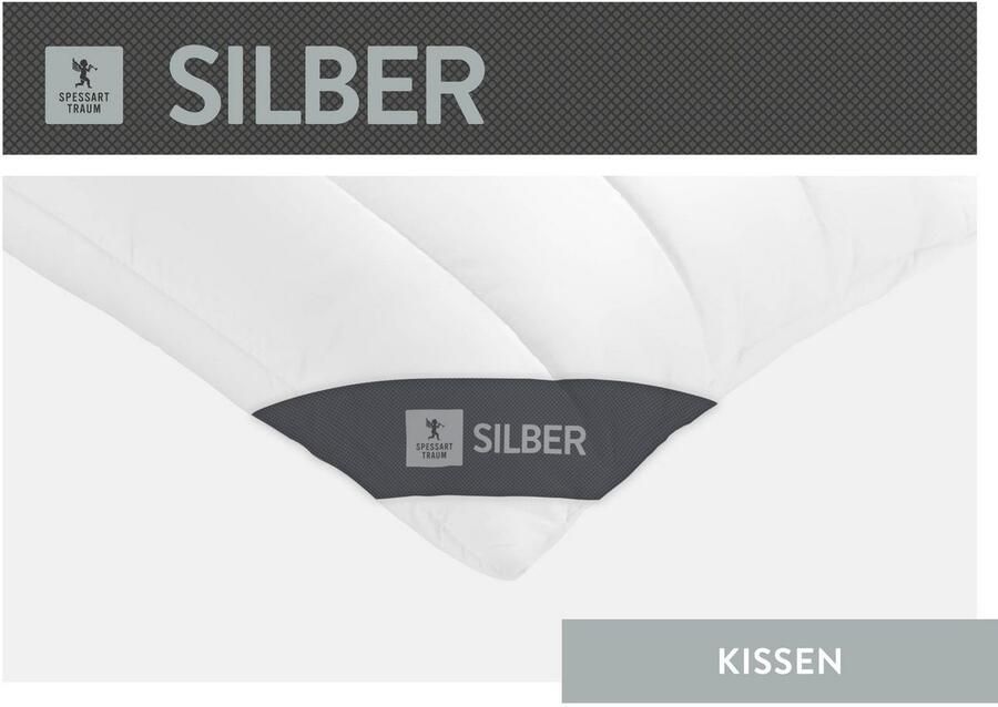 SPESSARTTRAUM Katoenen kussen Zilverkleur geproduceerd in duitsland geschikt voor mensen met allergieën - Foto 2