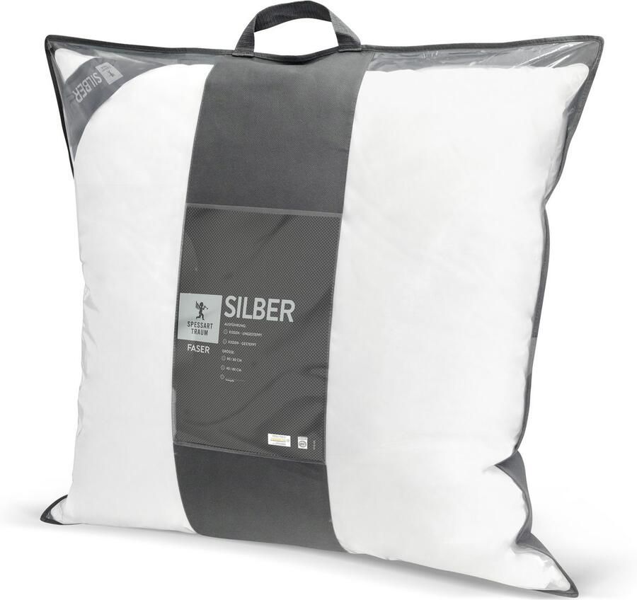 SPESSARTTRAUM Katoenen kussen Zilverkleur geproduceerd in duitsland geschikt voor mensen met allergieën