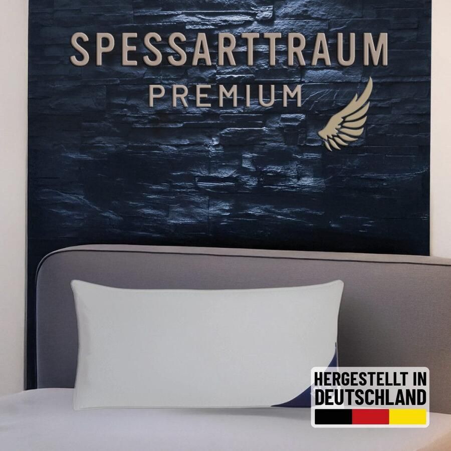 SPESSARTTRAUM Kussen met ganzendons Premium hoofdkussen 1-dlg. of 2-dlg. 40x80 of 80x80 cm gemaakt in duitsland allergievriendelijk set goedkoper (voordeelset) - Foto 2