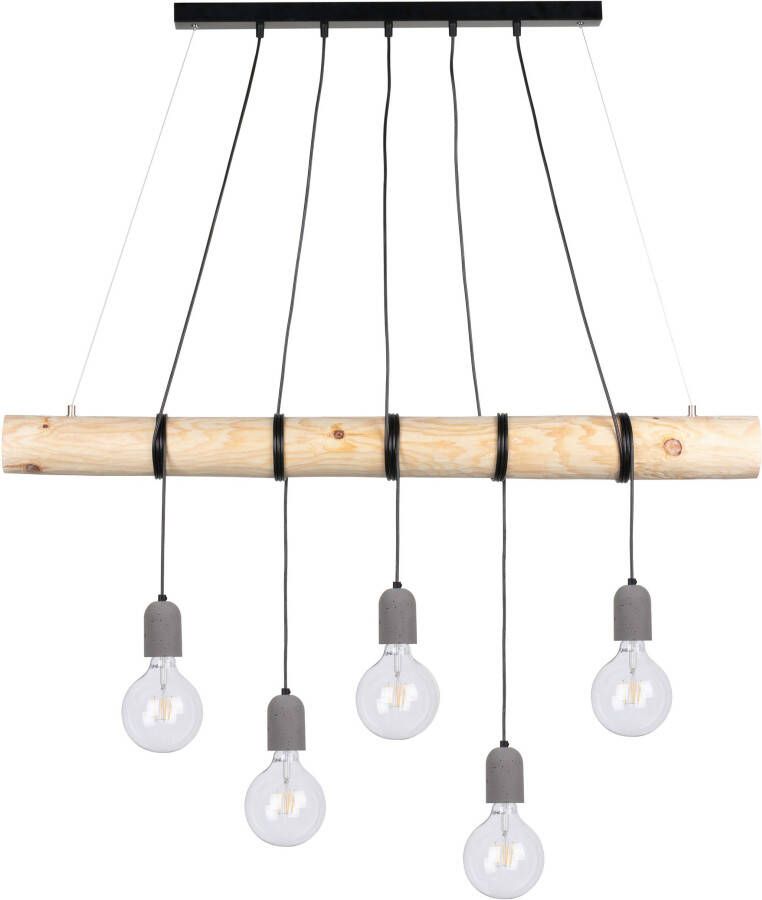 SPOT Light Hanglamp TRABO CONCRETE Hanglamp houten balk van grenenhout ø 8-12 cm echt beton - Foto 4