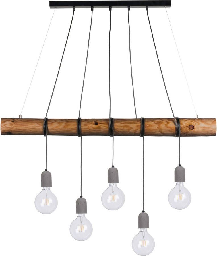 SPOT Light Hanglamp TRABO CONCRETE Hanglamp houten balk van grenenhout ø 8-12 cm echt beton - Foto 3