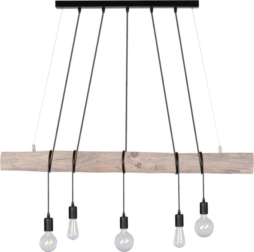 SPOT Light Hanglamp TRABO LONG Hanglamp houten balk van massief grenenhout hout grijs gebeitst - Foto 2