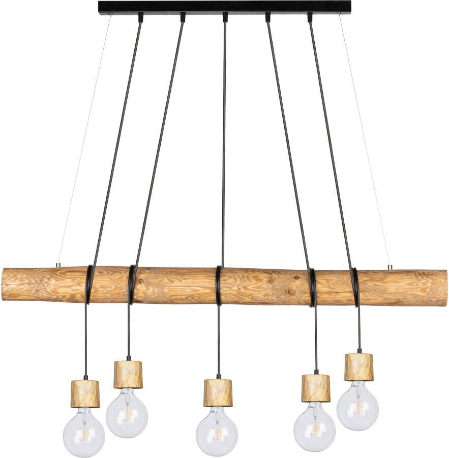 SPOT Light Hanglamp TRABO PINO Hanglamp houten balk van massief grenenhout Ø 8-12 cm