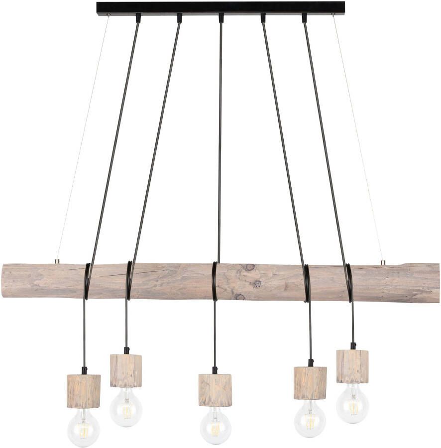 SPOT Light Hanglamp TRABO PINO Hanglamp houten balk van massief grenenhout hout grijs gebeitst - Foto 3