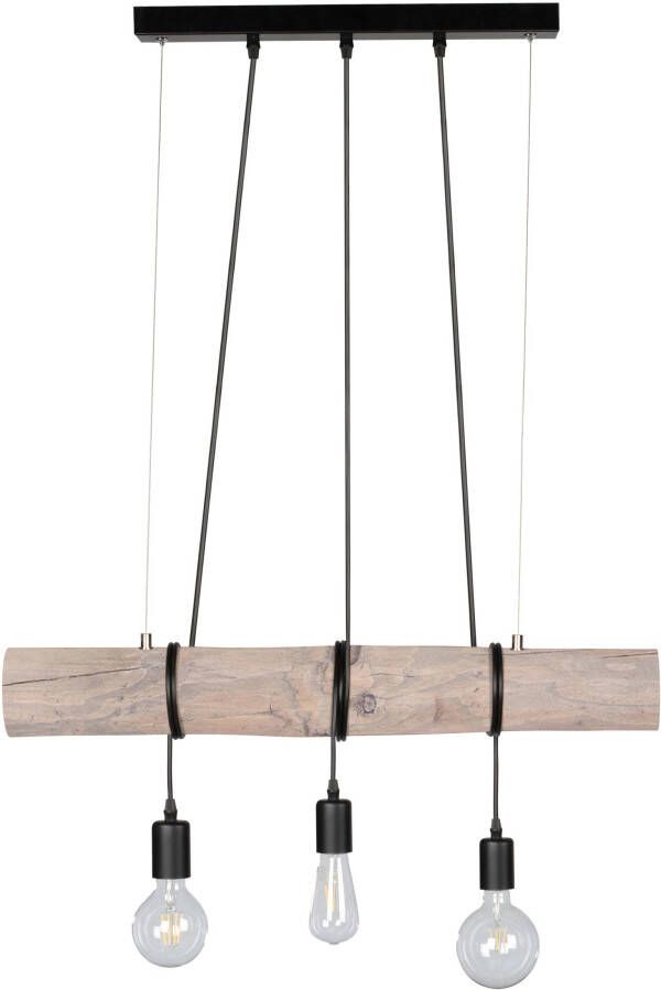 SPOT Light Hanglamp TRABO SHORT Hanglamp houten balk van massief grenenhout hout grijs gebeitst - Foto 2