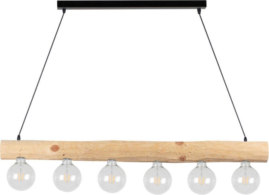 SPOT Light Hanglamp TRABO SIMPLE Hanglamp houten balk van massief grenenhout Ø 8-12 cm