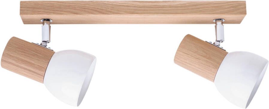 SPOT Light Plafondlamp SVENDA Natuurproduct van massief hout met flexibele spots scherm van metaal - Foto 4