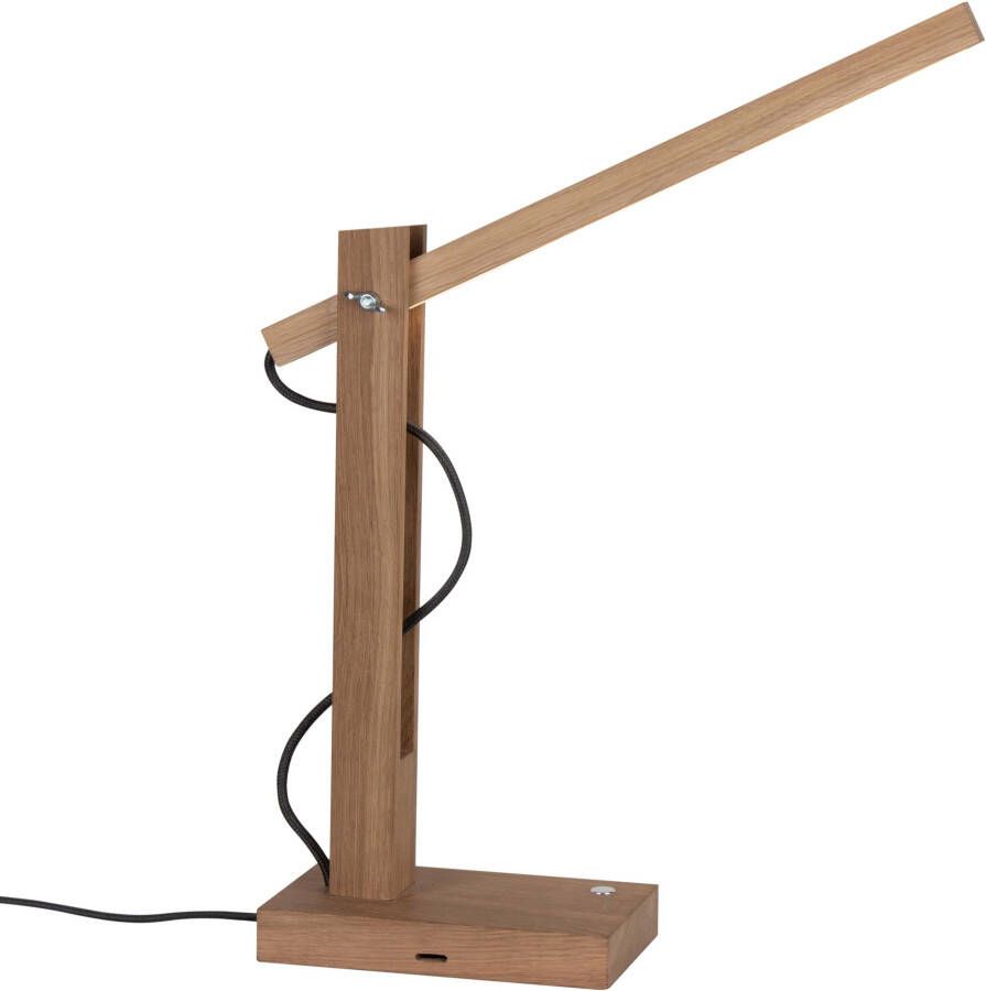 SPOT Light Tafellamp Toekan geïntegreerde 24v-ledmodule met touch-dimmer eikenhout flexibel