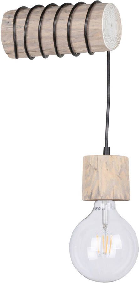 SPOT Light Wandlamp TRABO PINO Houten balk van massief grenenhout ø 8-12 cm hout grijs gebeitst - Foto 2