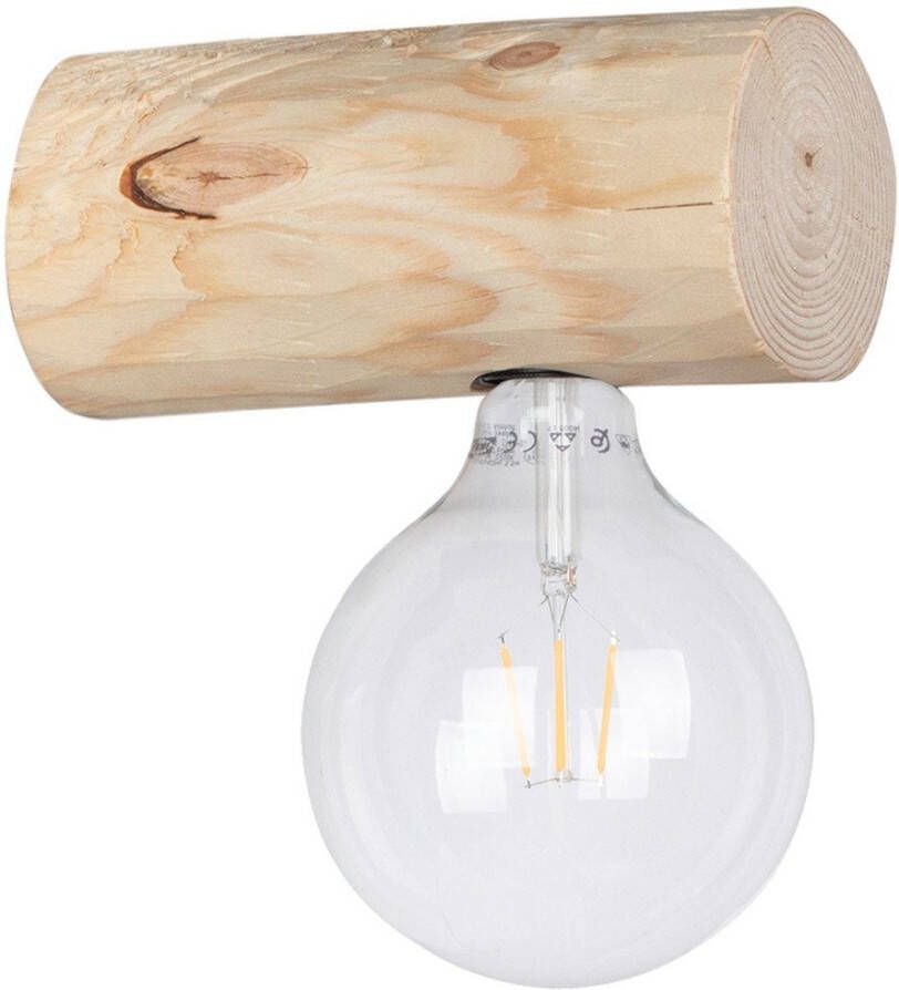 SPOT Light Wandlamp TRABO SIMPLE Houten balk van massief grenenhout ø 8-12 cm