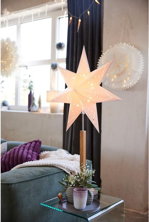 STAR TRADING Staande lamp Ster Ruit Tafellamp kerstster decoratieve ster 7-puntig kerstdecoratie (2 stuks) - Foto 5