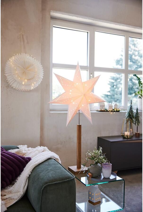STAR TRADING Staande lamp Ster Ruit Tafellamp kerstster decoratieve ster 7-puntig kerstdecoratie (2 stuks) - Foto 2