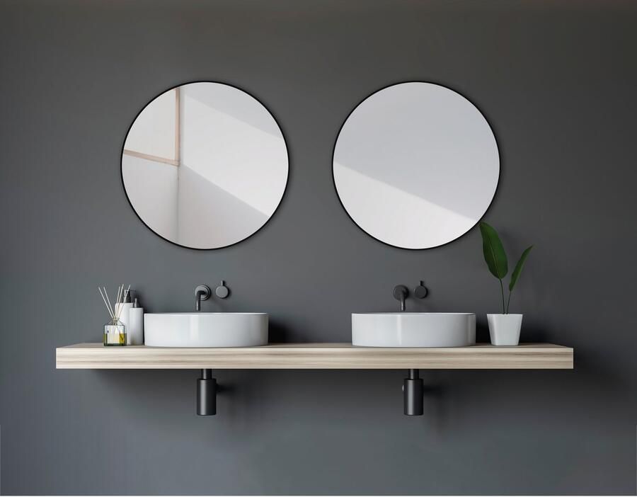 Talos Badspiegel Black Circle Diameter: 60 cm (complete set) - Foto 4