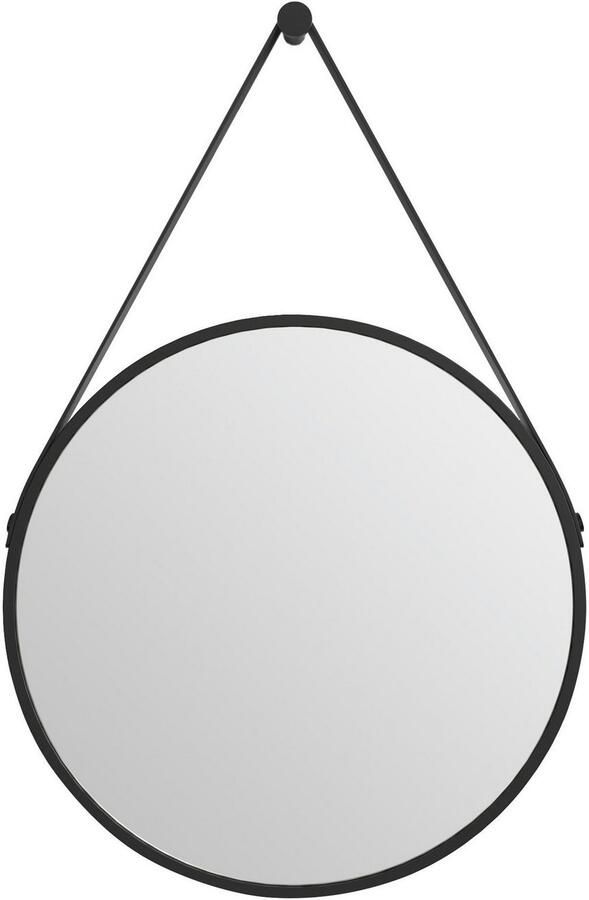 Talos Badspiegel Black Stijl Diameter: 50 cm matzwart gelakt - Foto 5