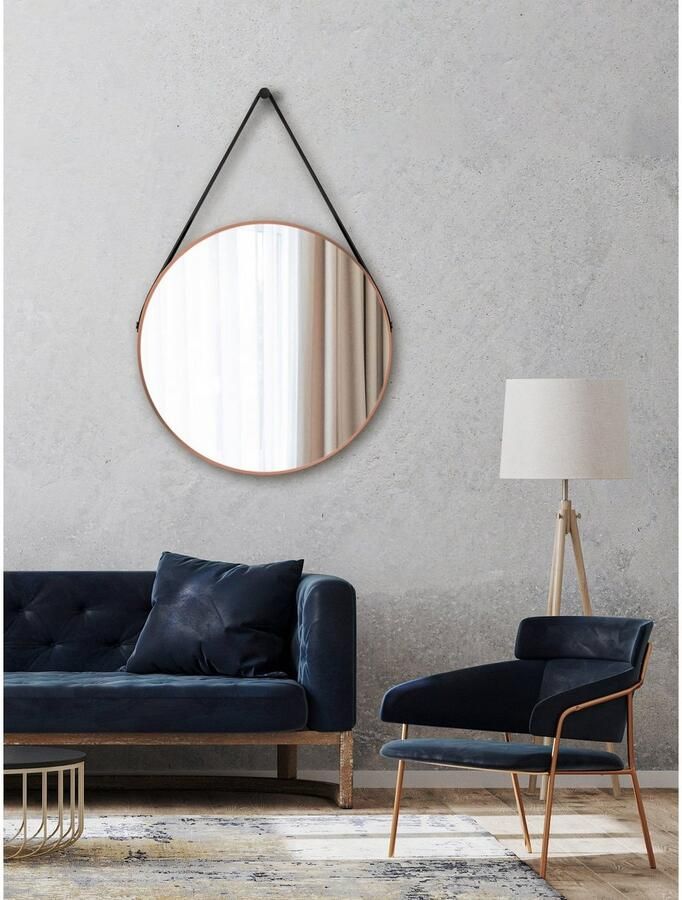 Talos Wandspiegel decoratieve ronde spiegel met aluminiumframe ø 80 cm - Foto 2