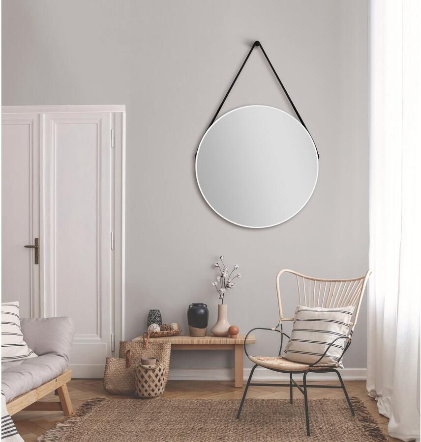 Talos Wandspiegel decoratieve ronde spiegel met aluminiumframe ø 80 cm - Foto 3