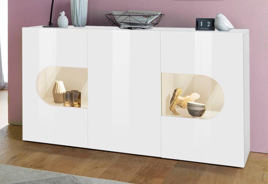 INOSIGN Dressoir Real Vitrine Kommode Schrank komplett hochglanz lackiert Breedte 150 cm - Foto 5