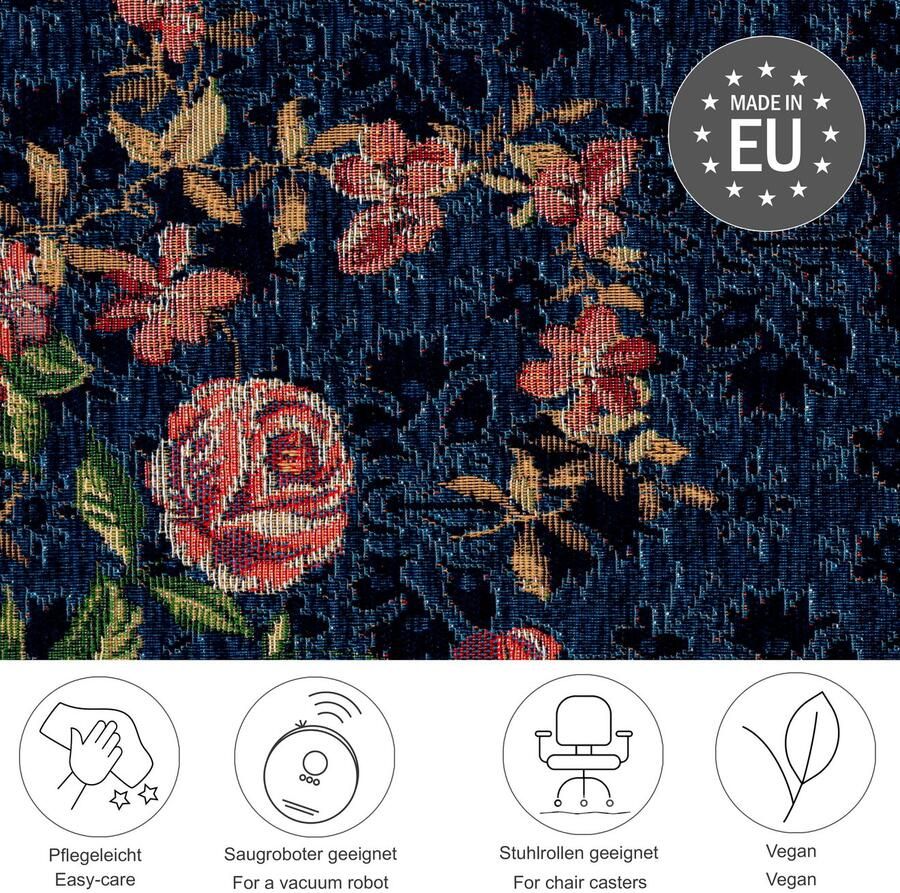 THEKO Vloerkleed Flomi Floral geweven bloemendessin ideaal in de woonkamer & slaapkamer - Foto 4