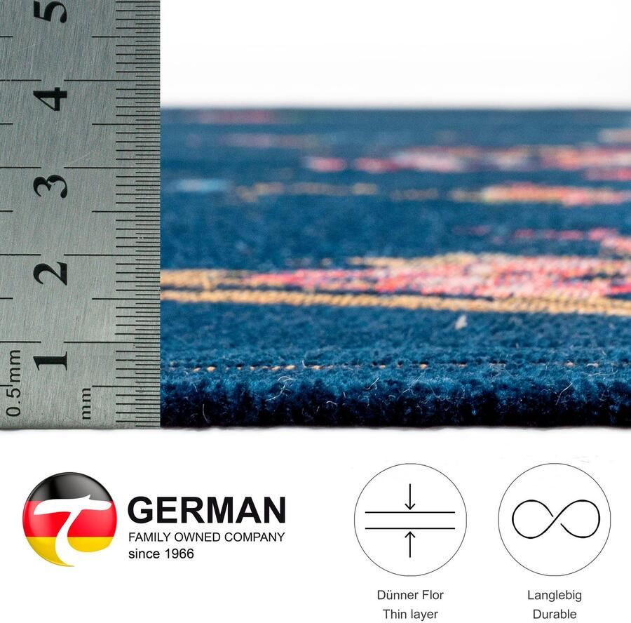 THEKO Vloerkleed Flomi Floral geweven bloemendessin ideaal in de woonkamer & slaapkamer - Foto 5