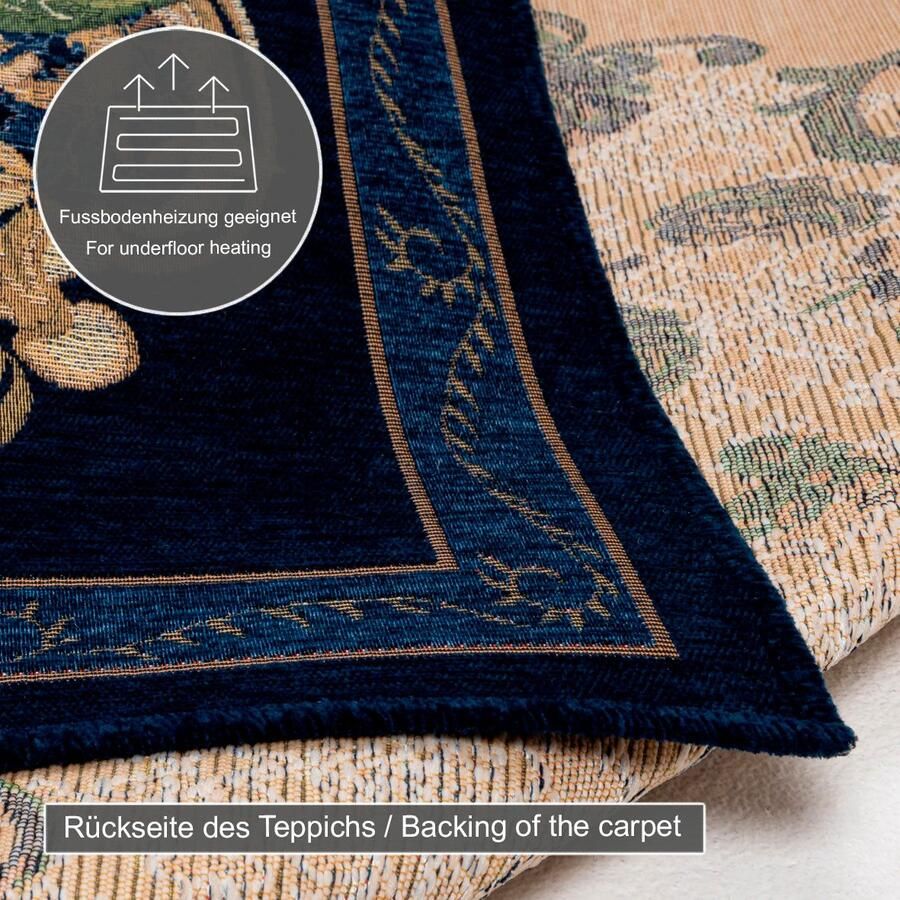 THEKO Vloerkleed Flomi Floral geweven bloemendessin ideaal in de woonkamer & slaapkamer