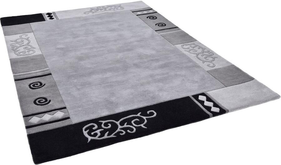 THEKO Wollen kleed AMBADI zuiver scheerwol handgetuft met randdessin modern - Foto 6