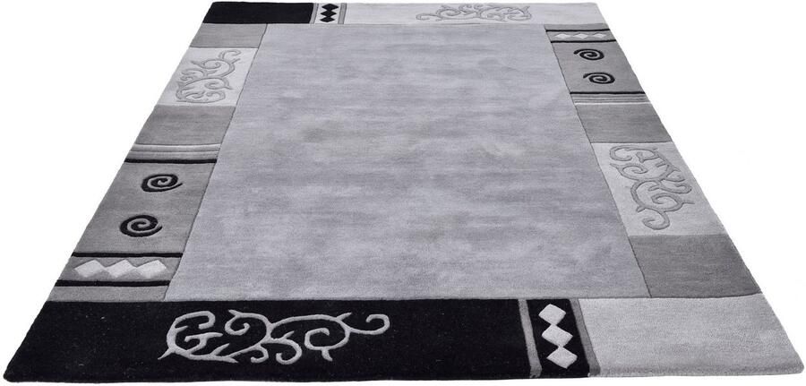 THEKO Wollen kleed AMBADI zuiver scheerwol handgetuft met randdessin modern - Foto 5