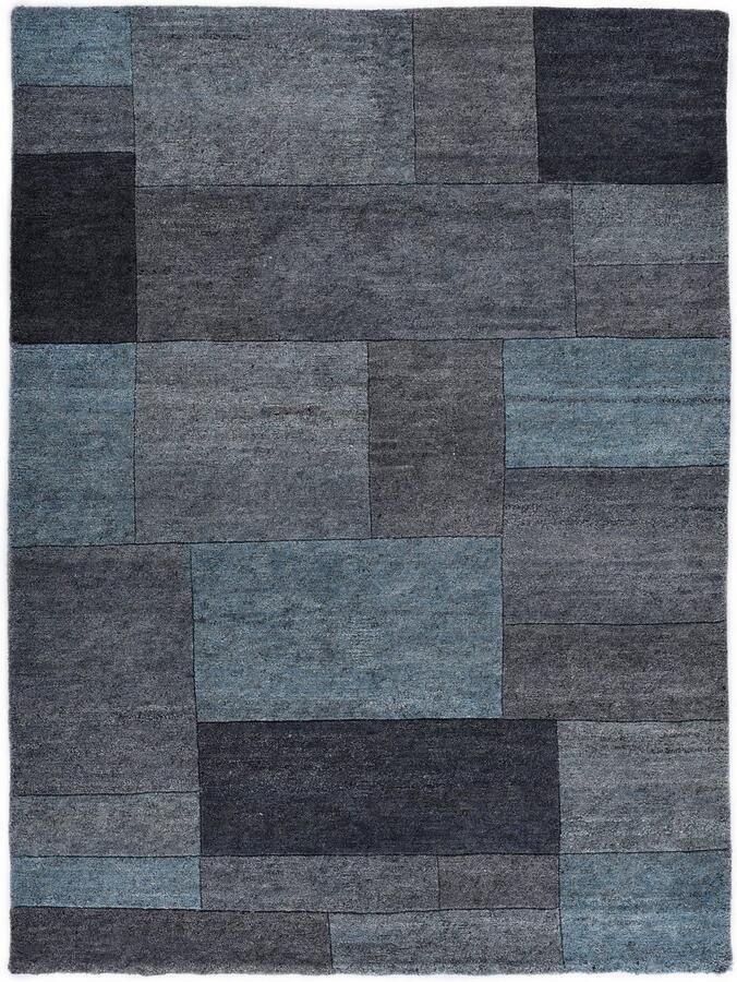 THEKO Wollen kleed Dalas 7709 zuivere wol met de hand geknoopt patchworkdesign